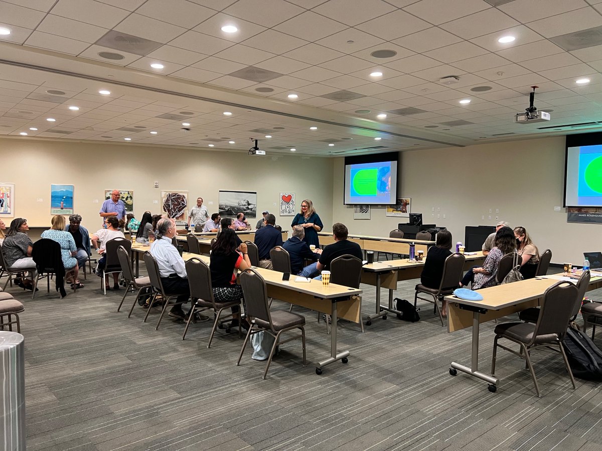 USF_HR's tweet photo. USF College of the Arts summer retreat! The team discussed emotional intelligence, VUCA, communication, and several other topics including a fun poetry activity! #USF #GOBULLS https://t.co/2wBdHjEPiA