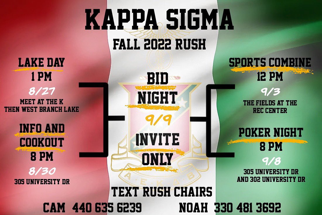 It’s that time of year again! Fall rush is almost here and we are more excited than ever to recruit new men to rep the star and crescent this upcoming fall! #rushkappasigma #fallrush2022