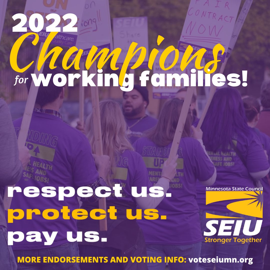 seiumn's tweet photo. SEIU Endorsed working family champions for House:

HD23A -  Mary Hinnenkamp @Mary4MNHouse23a
HD28A - Erik Johnson 
HD30B - @HobotChad
HD31B  - Bill Fisher 
HD32A - Ashton Ramsammy @AshtonforMN
HD46A - Larry Kraft @LarryKraftSLP
HD57A - Greg Henningsen @Greg4mn https://t.co/AA4syo8Fyx