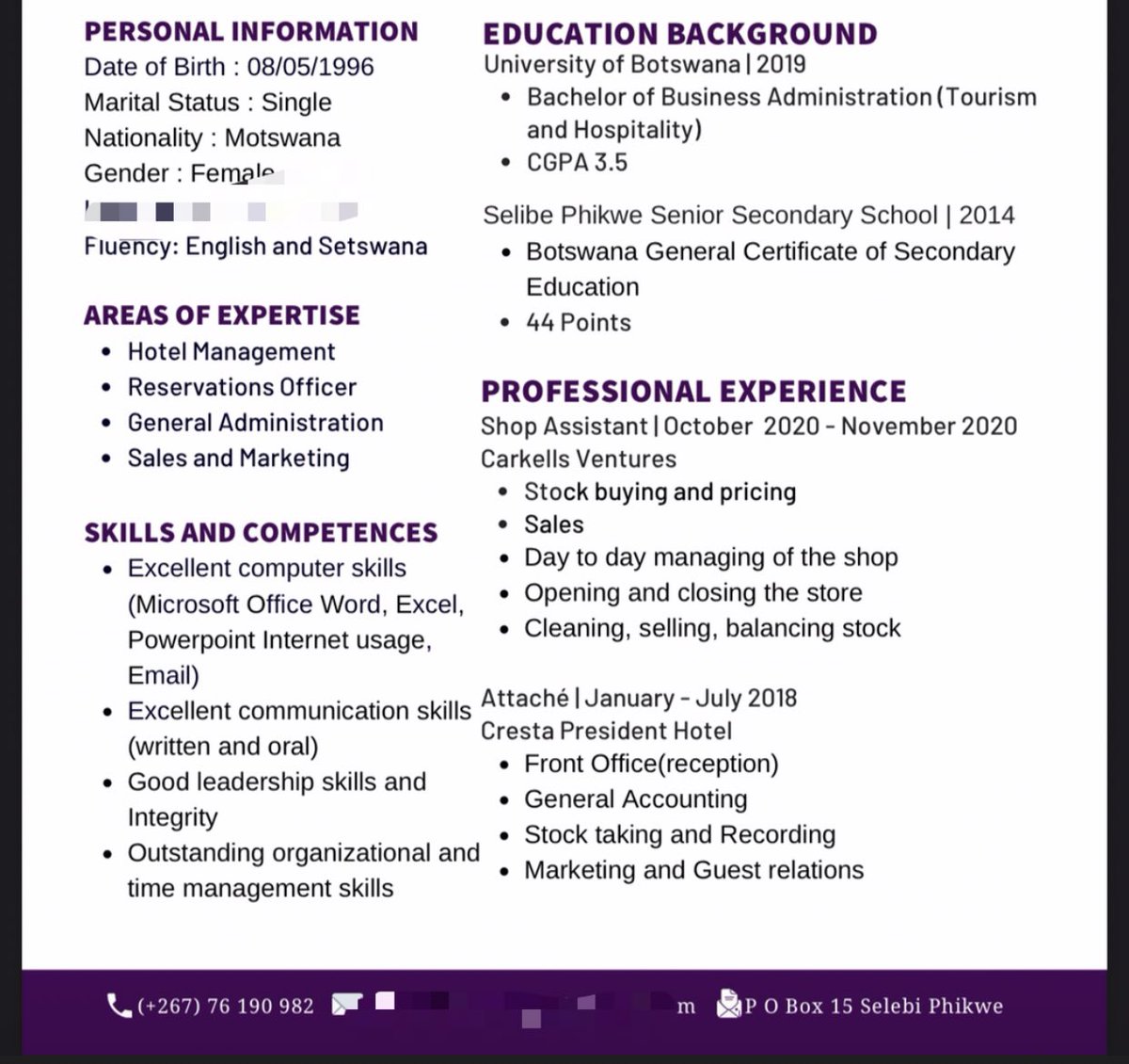 The bathong hirang tsalaame 🥹😔 she long graduated in 2019 &amp; has never worked. She studied  Bachelor of Business Administration (Tourism &amp; Hospitality). Even if it’s an Internship it’s ok 🙏🏾. 

KINDLY RT FOR AWARENESS 🙏🏾🙏🏾.