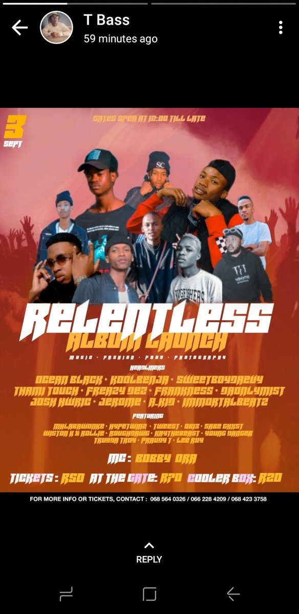 OceanBlack16's tweet photo. Make sure y'all pull up 

#live #album #launch #performance #welkom #springblow #summerblow #Ocean_Black https://t.co/rjFUmiB72Z