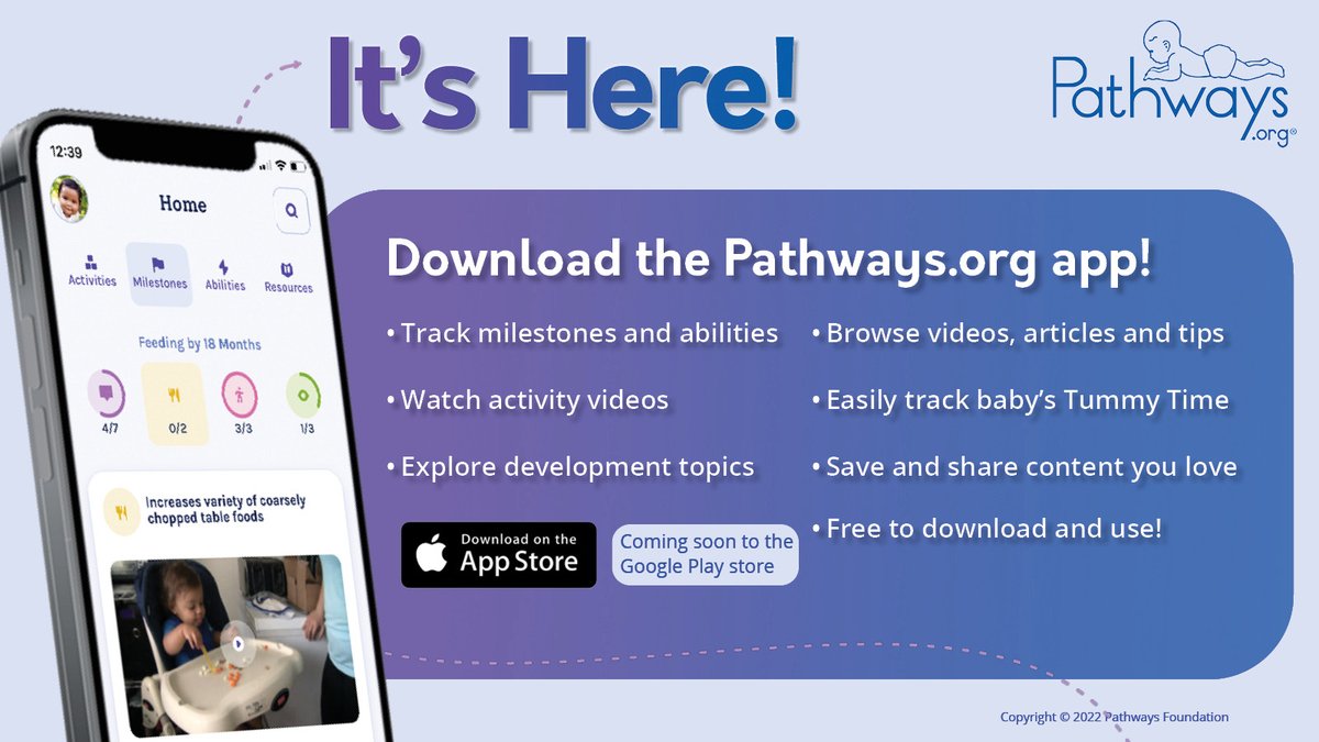 PathwaysOrg's tweet photo. Everything you love about https://t.co/wi1MI2wMrI is now just a tap away! Our milestones, videos, activities, articles and so much more are all on our FREE app. Download it now: https://t.co/XhnnQJjgbK #baby #babyapp #babydevelopment #pediatrics #parenting https://t.co/kd17SBjecg