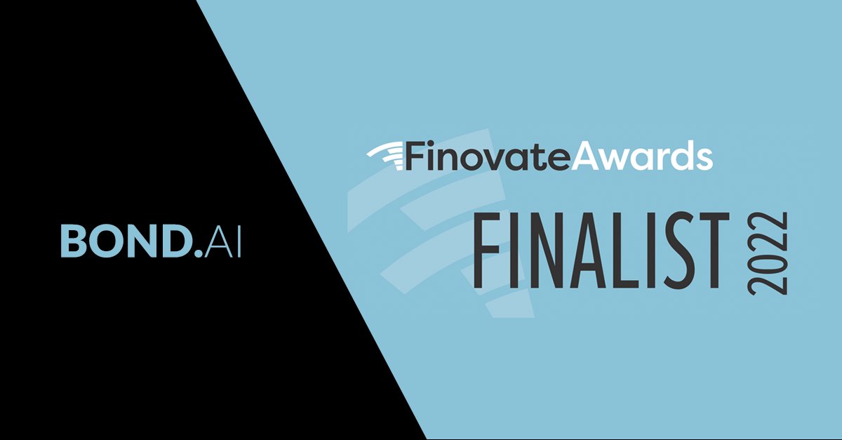 BondDotAi's tweet photo. It's a great honor to be selected as a finalist for the 2022 @Finovate awards in the 'Best Embedded Finance Solution' category for our platform, The BOND Network! Thanks to our partners & clients!
https://t.co/XOEDT3sNS2
#EmpathyEngine #Fintech #AI #Embeddedfinance #BONDNetwork https://t.co/bSNTwzqQ6L