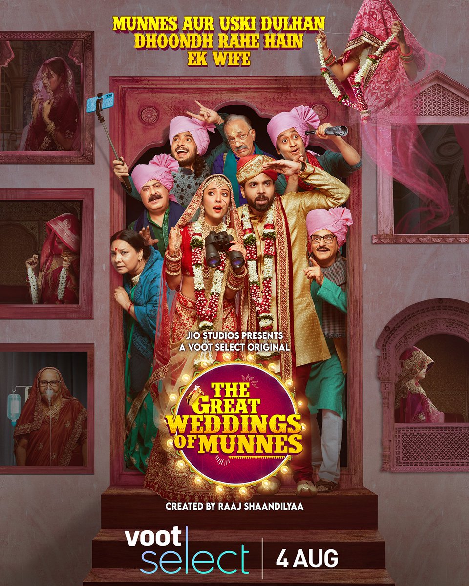 #TheGreatWeddingsOfMunnes S1 (2022) by @writerraj & @SubramaniSunil, ft. @nowitsabhi @BarkhaSingh0308 @sunita_rajwar #PareshGanatra #PankajDheer #PankajBerry @SunilChitkara @aakashtalwar & @sharmachetan01, now streaming on @VootSelect.

@jiostudios @vklahoti @ParaggMehta