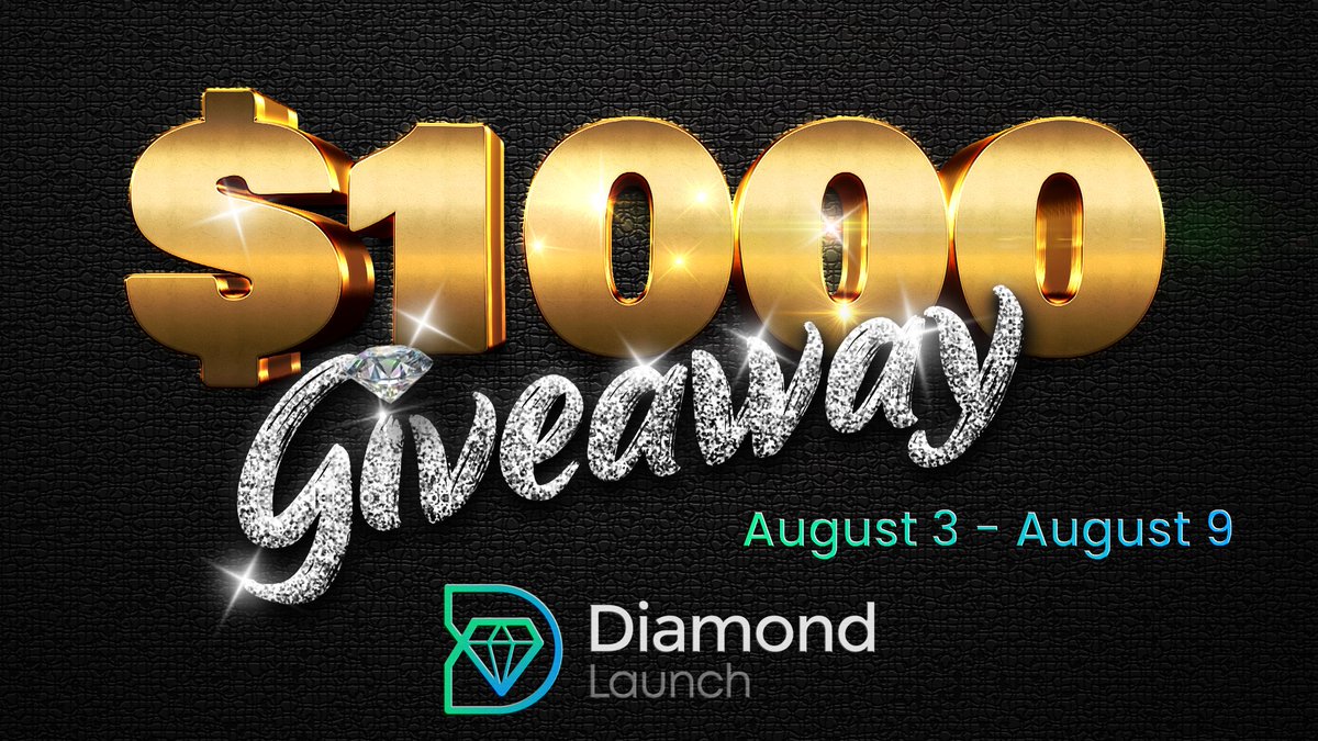 ⚡️#DiamondLaunch has organized an exciting Gleam #Giveaway 🚀for our valued community! 🎁⚡️

💰1000 USDT ( 250 Top Referrals + 250 Random)
⏰Aug 3 - Aug 9

📍Refer more to be a winner
gleam.io/vgsG7/diamond-…

$DLC #Giveaway