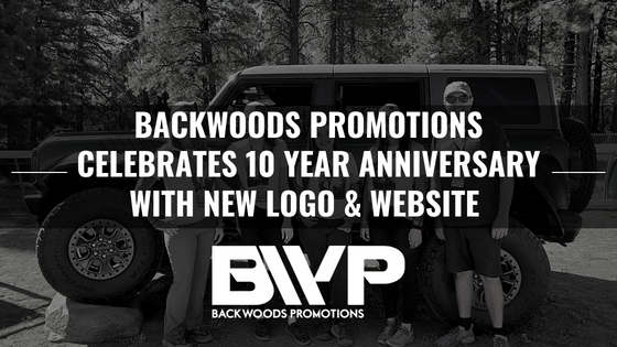 Happy anniversary to us! We're celebrating 10 years with a new logo and website :) Read more: bit.ly/3JHAdZ7 #backwoodspromo #promotewhatyoulove #10years