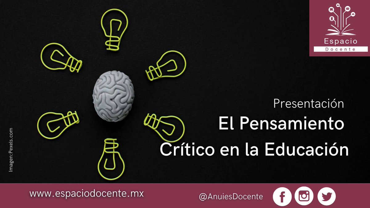 Conoce nuestra presentación sobre el Pensamiento Crítico y cómo implementarlo en la Educación.  💡cutt.ly/KHgvuNj  

#AnuiesTeAcompaña