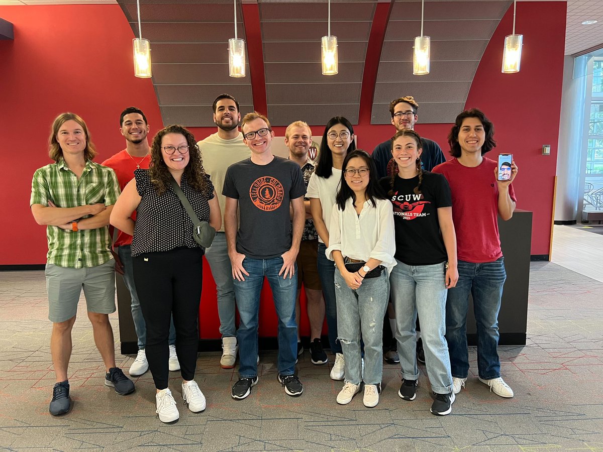 Latest group photo after undergraduate presentations today! Thanks for joining us for the summer REU program, Megan, Adrian, and Diego! Fantastic to see the culmination of all of the research progress.