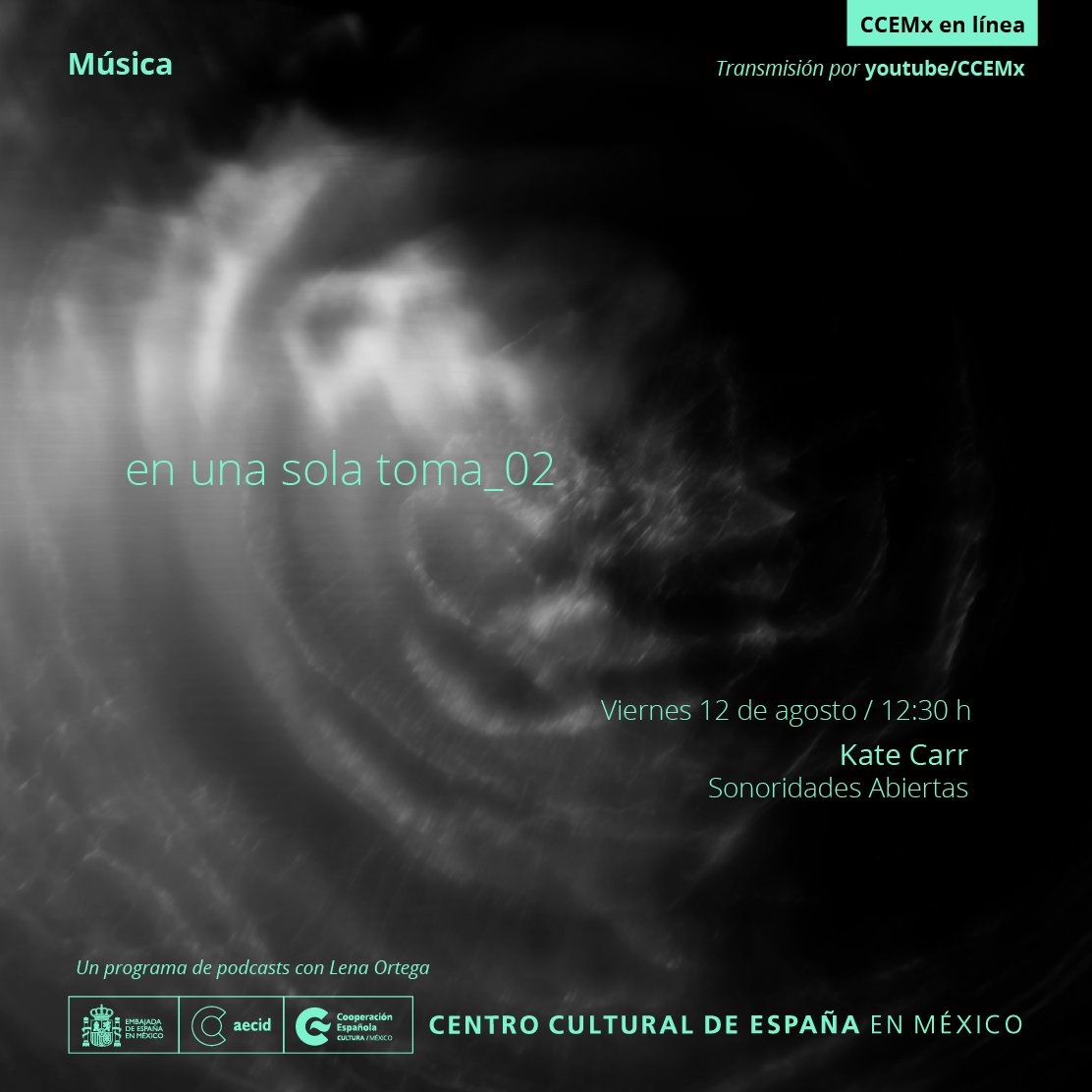 ccemx's tweet photo. 🎙️El 12 de agosto la investigadora de las intersecciones entre el sonido, lugares y afectos, #KateCarr, nos acompañará en el ciclo de pódcast "En una sola toma" para hablar con #LenaOrtega en torno a la temática #SonoridadesAbiertas. Escúchalo aquí 👉 https://t.co/tZS9JPi6MT https://t.co/rM12eNqHWb