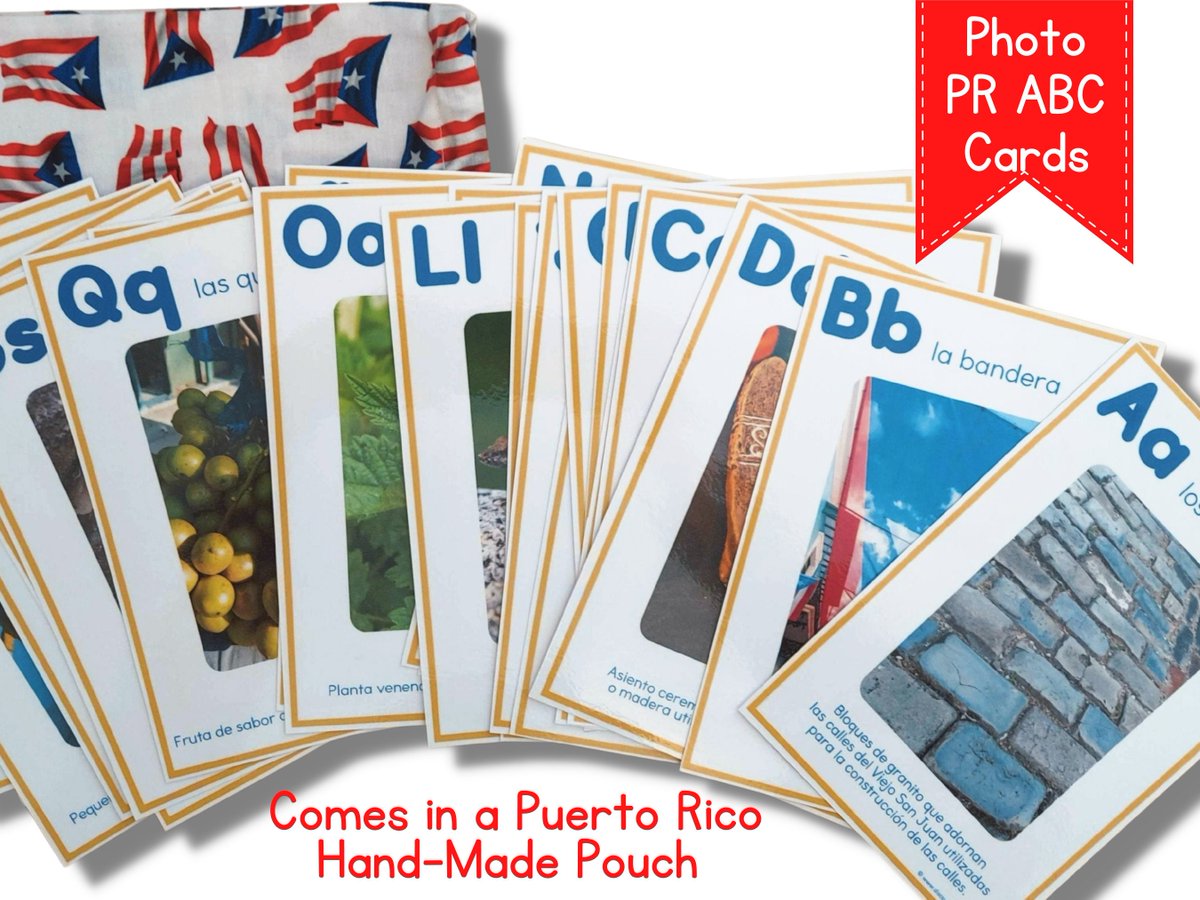 Back to school gift now on my #etsy shop: Puerto Rico Alphabet Cards in a Puerto Rico Bag etsy.me/3oQktci  #flashcards #education #puertorico #alphabetcards #puertoricanculture #boricuacards #tarjetaspuertorico #puertoricoflora