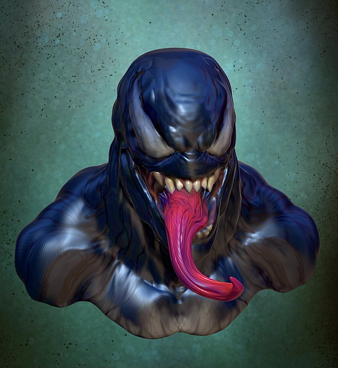 Gritsfx's tweet photo. 3D venom quick sketch turned out to be not very quick at all.  Total of 3 days playing with this guy. #venom #gritsfx #gritsada #3dmodeling #3dsculpt #3dart #3dartwork #3dartist #conceptart #monsterart #comicart #comicbook #ComicArt #ComicCon https://t.co/2GJXgYziQj