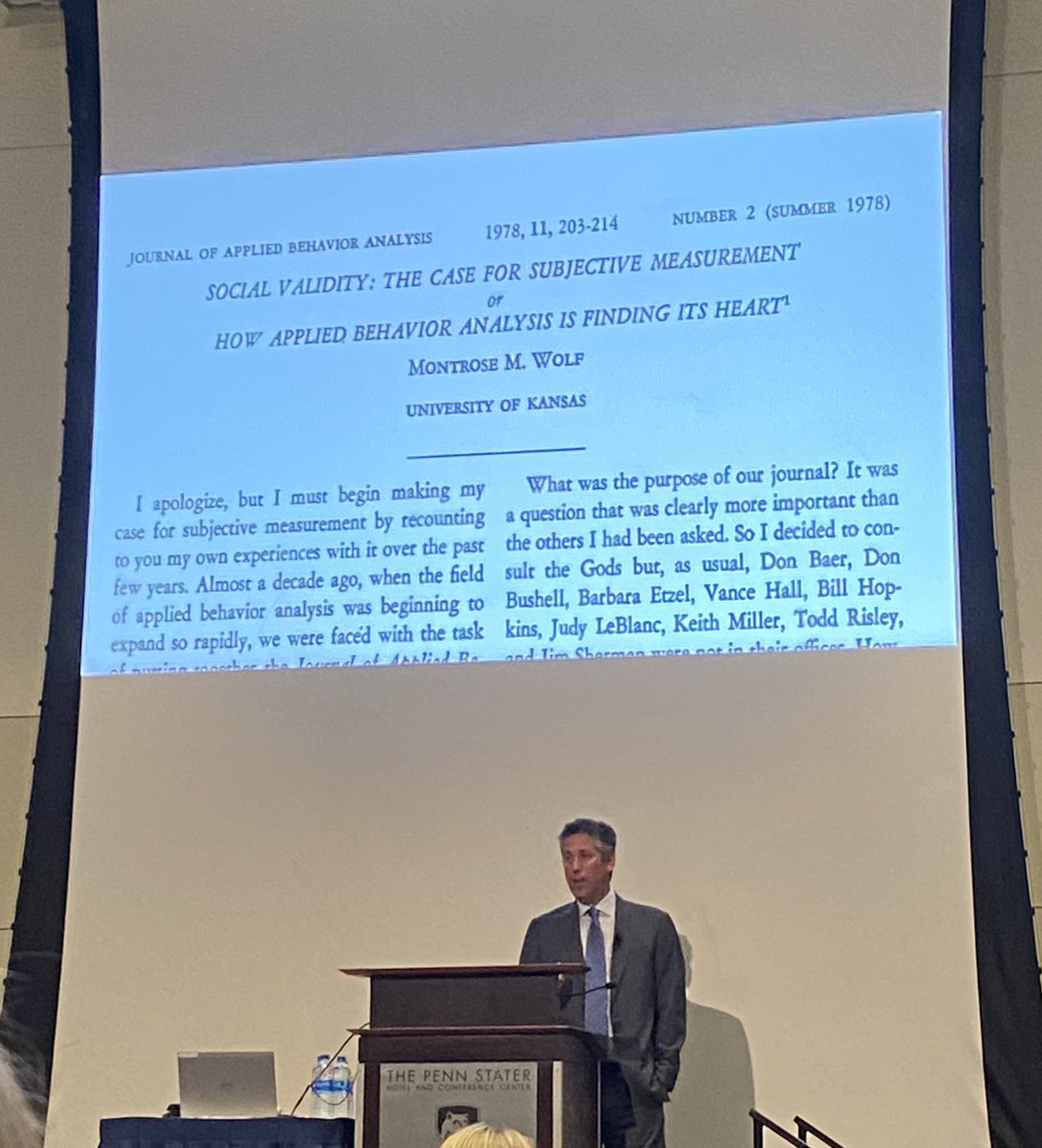 NLMteach's tweet photo. Dr. Leaf making the point that we need to be including more social validity in our day to day practices. @AuthenticABA #progressiveABA #NAC2022 #NAC26 https://t.co/gtYHO28c0Q
