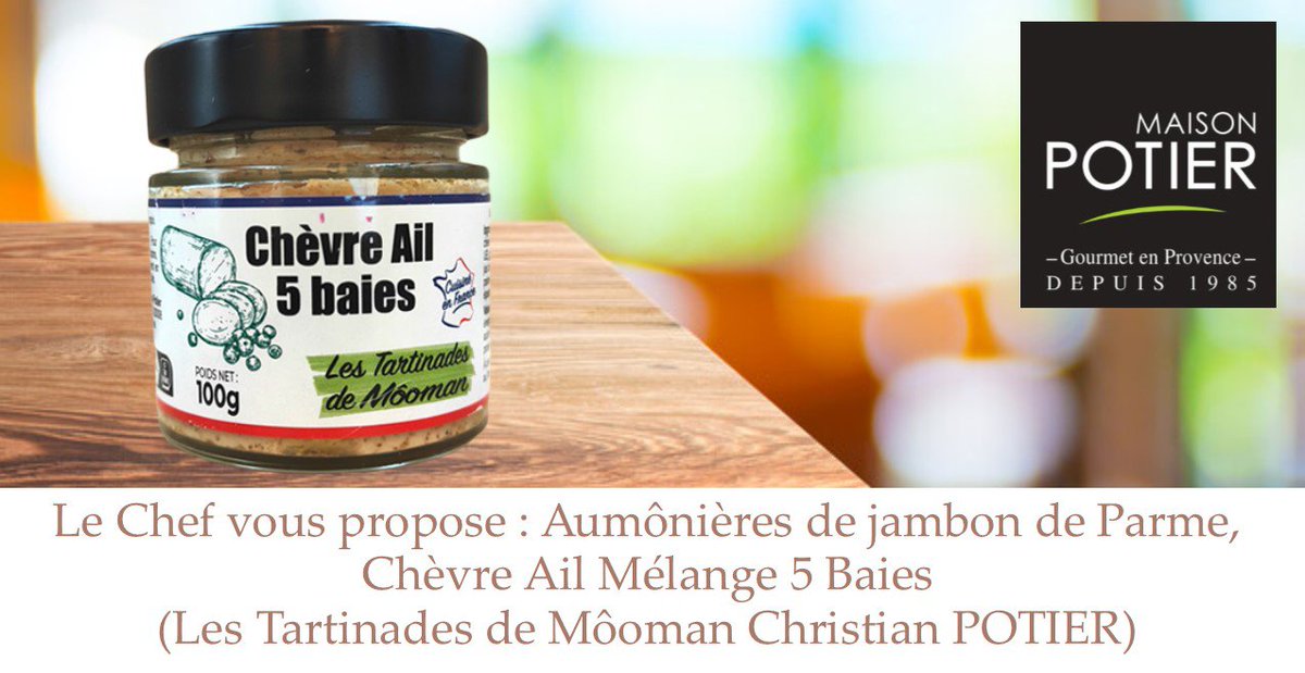 - RECETTE DU CHEF : 
- Les Tartinades de Môoman Chèvre Ail Mélange 5 Baies
- Goût, Innovation, Qualité... Pensez Maison POTIER !
christianpotier.fr/prestashop/fr/…