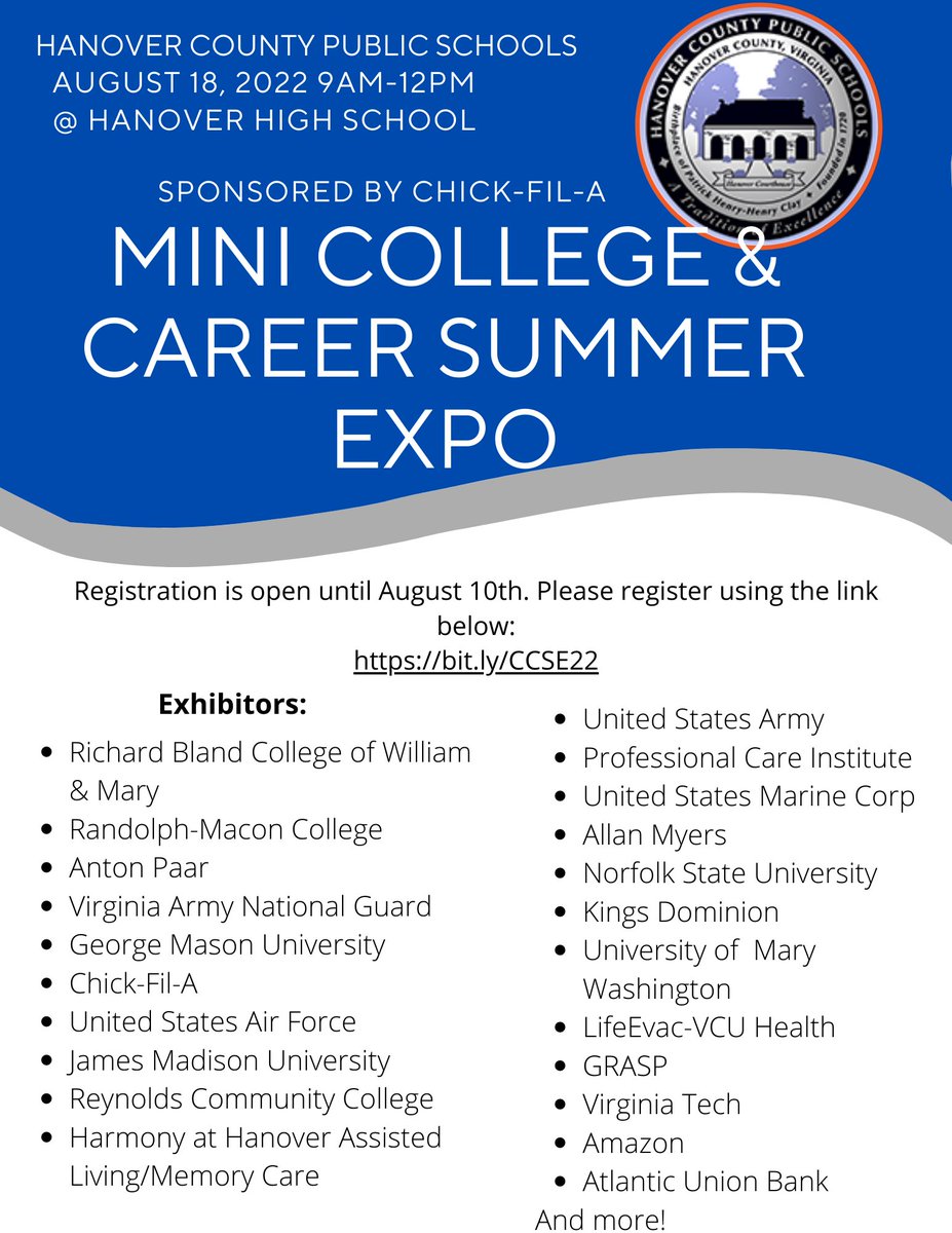 PH_Counseling's tweet image. College and Career Summer EXPO information...