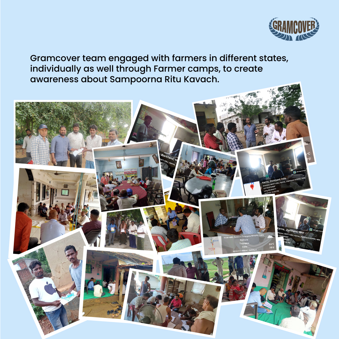 GramCover's tweet image. GramCover started its journey with Crop Insurance, creating #insuranceaccess for #nonloanee farmers for #PMFBY #RWBCIS and state crop insurance programs at scale with the @aicofindia to provide #parametric insurance products across multiple states under the #SampoornaRituKavach
