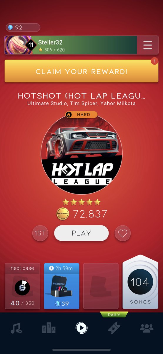 Steller32's tweet photo. @playbeatstar @Hot_Lap_League Steller32#1 needs those gems! Barely passed it, but Gold was achieved! https://t.co/4tqqlLvuQY