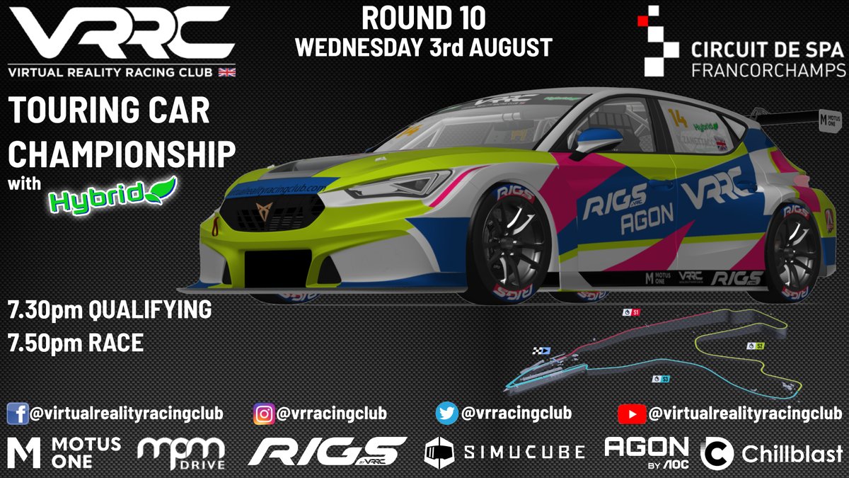 The Virtual Reality Racing Club Touring Car Championship is LIVE  this evening from 7.20pm. We'd love if you could watch and show your support. You can watch on our YouTube channel on the link below.

youtu.be/776IuqGA7Es