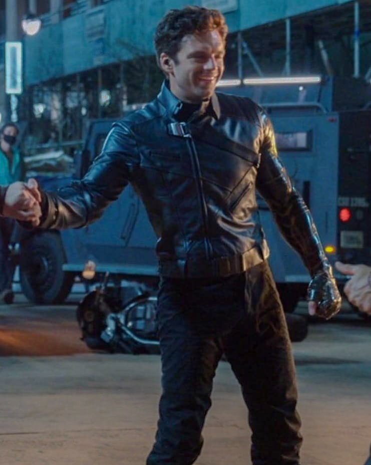 thinkersebstan's tweet photo. happy seb dressed as bucky <3 https://t.co/XXW7OanAtS