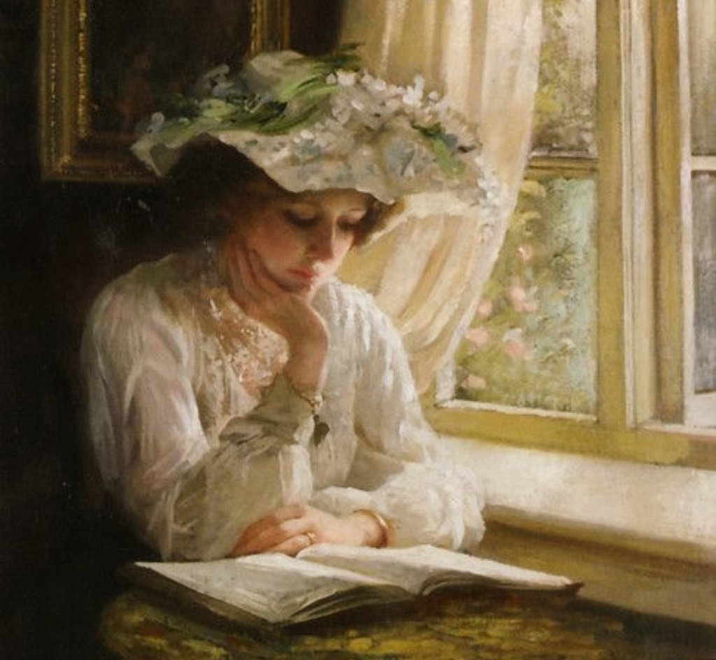 beautysoulart's tweet image. Woman reading &amp;amp; writing in art