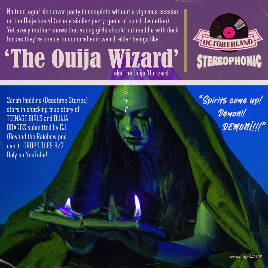 OctoberpodVHS's tweet photo. New Octoberpod! THE OUIJA OUI-ZARD submitted @rainbowcrimes &amp; narrated by @DeadtimeStoriez

PROMOS: @7ofheartspod @ClassiestWtches @tdfdpod 

Watch it here: https://t.co/AttZ1Ihfsm https://t.co/qx1InlnYPA