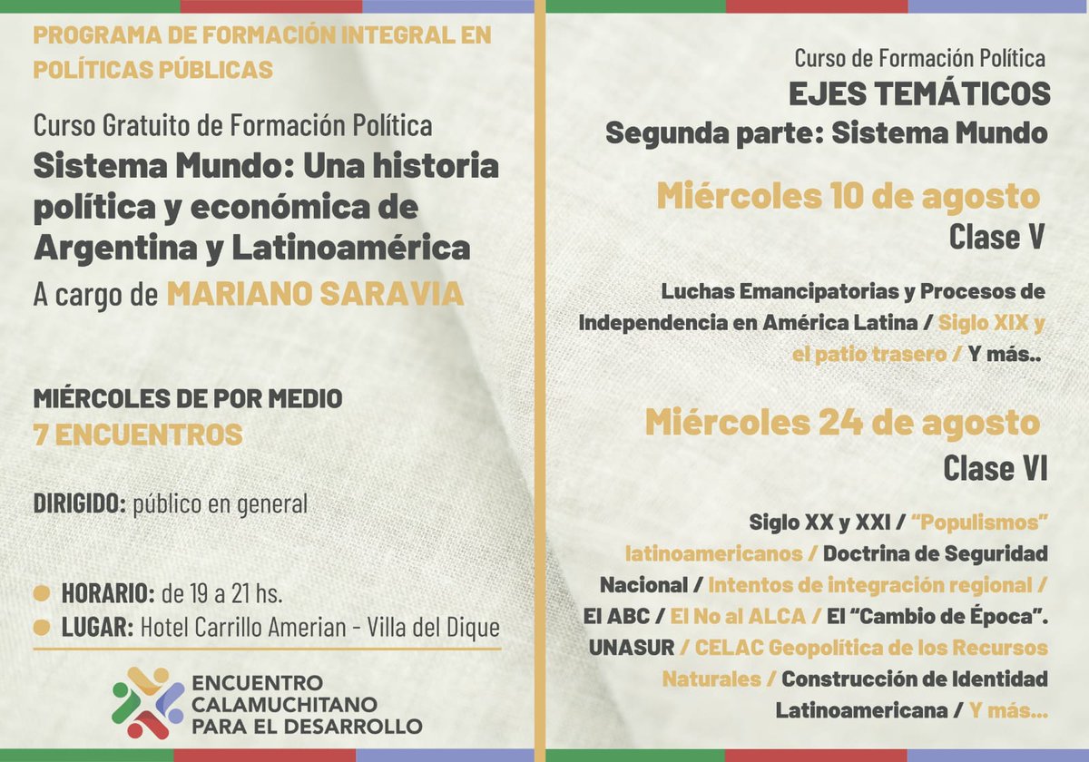 ECalamuchitano's tweet photo. #𝐈𝐍𝐕𝐈𝐓𝐀𝐂𝐈Ó𝐍 ‼️👉 𝐂𝐥𝐚𝐬𝐞 𝐕
🗓️ 𝐌𝐢é𝐫𝐜𝐨𝐥𝐞𝐬 𝟏𝟎 𝐝𝐞 𝐀𝐠𝐨𝐬𝐭𝐨  #𝐕𝐢𝐥𝐥𝐚𝐝𝐞𝐥𝐃𝐢𝐪𝐮𝐞  19 HS.
👉 𝐓𝐚𝐥𝐥𝐞𝐫𝐞𝐬 𝐆𝐫𝐚𝐭𝐮𝐢𝐭𝐨𝐬 𝐝𝐞 𝐂𝐚𝐩𝐚𝐜𝐢𝐭𝐚𝐜𝐢ó𝐧 https://t.co/QAb3aYNPZt