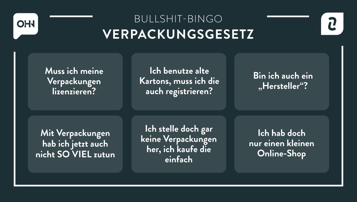OHN_Infoportal's tweet photo. Zeit für eine neue Runde #Bullshit-Bingo! Wenn man alles zum #Verpackungsgesetz beachtet hat, kann man echt drei Kreuze machen, oder?! ❌❌❌📦😅
👉 https://t.co/XVIBM7FIly
#Ecommerce #Onlinehandel #BullshitBingo #Bingo #VerpackG #selbstständig #Onlineshop #Onlineshopping https://t.co/lLR9DMiwIy