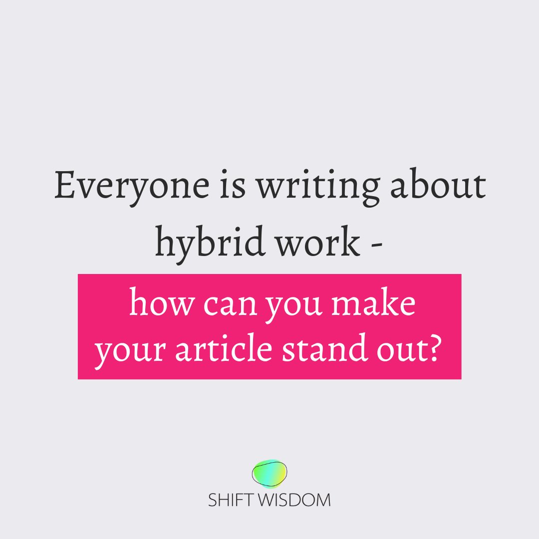 shiftwisdom's tweet photo. Many of my clients are asking me to help them write a piece that connects their work to the emerging practice of leading workers who aren't all at the office. 

The world needs your brilliance to have a positive influence on how work is changing in real time.

#writing #articles https://t.co/ihQXsXECdL