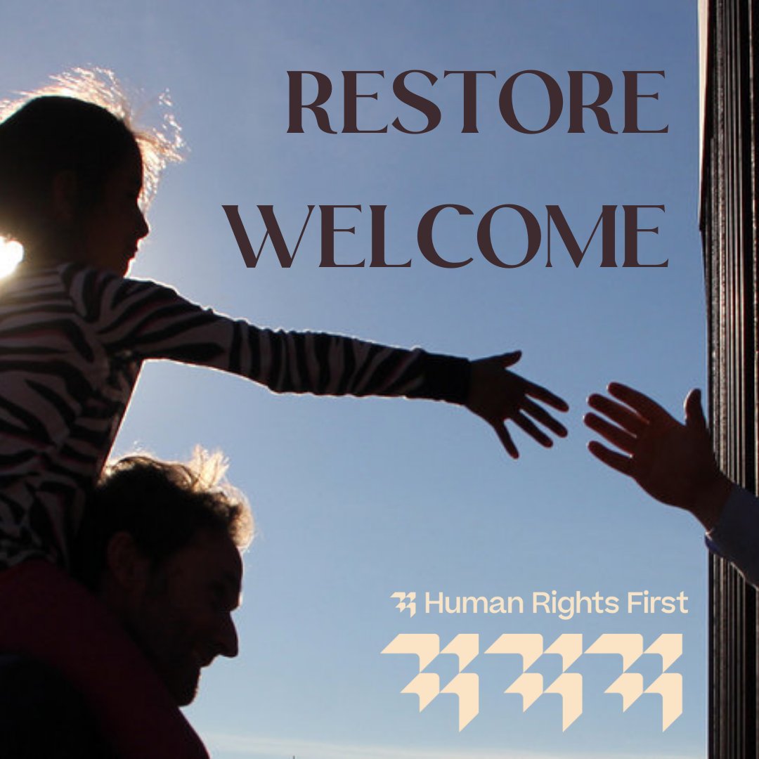 humanrights1st's tweet photo. Say it with us: There is no “invasion” at our southern border. 

This anti-immigrant white supremacist rhetoric must stop, and we must #RestoreWelcome to all those seeking safety in this country. https://t.co/FZFymJDwxm