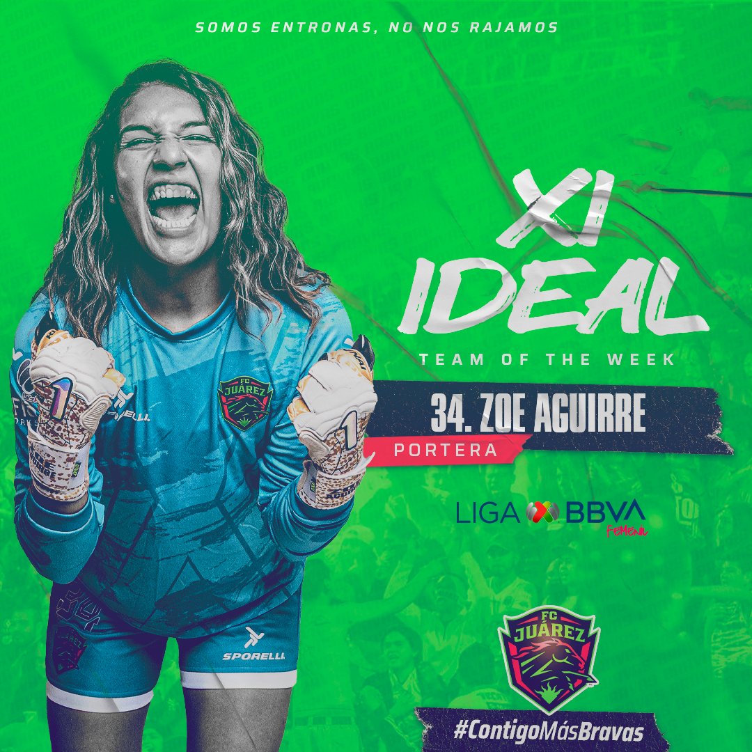 ¡Rifadota! 🙌🏻
Zoe es parte del once ideal de la Jornada 5. 🔥🔥🔥

#ContigoMásBravas
