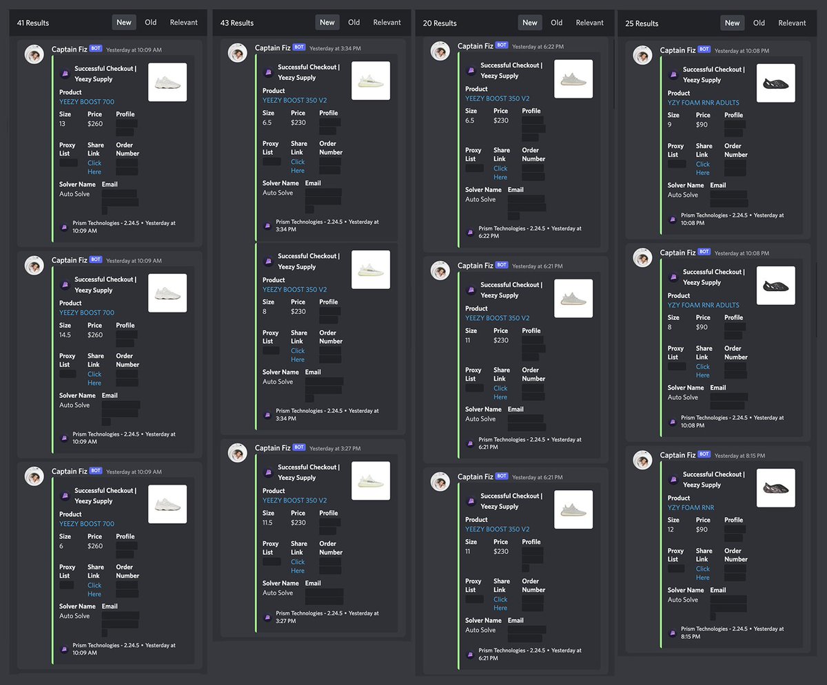 Yeezy day 2020. Clearing 100+ pairs on a day is no light task... Unless you're running Prism... remember, one mans brick is another mans request.

Bot: @PrismAIO 
Proxies: @PorterProxies @LiveProxies @SpaceProxies Private Sub
CG: @ProjectResale @LacedNetwork @TheEssentiaIs