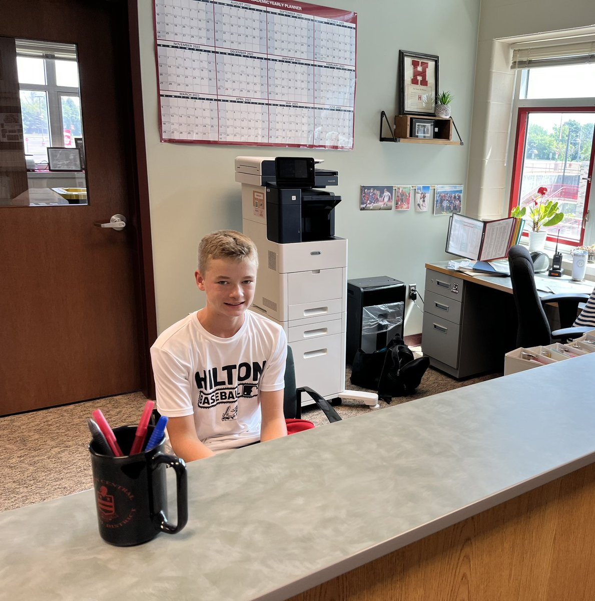 HiltonCadets's tweet photo. Another day and a huge help in the athletic office from Cadet Student/Athlete Matthew Kosiorek! #GettingReadyForTheFall #GoCadets https://t.co/mleJdiByIB
