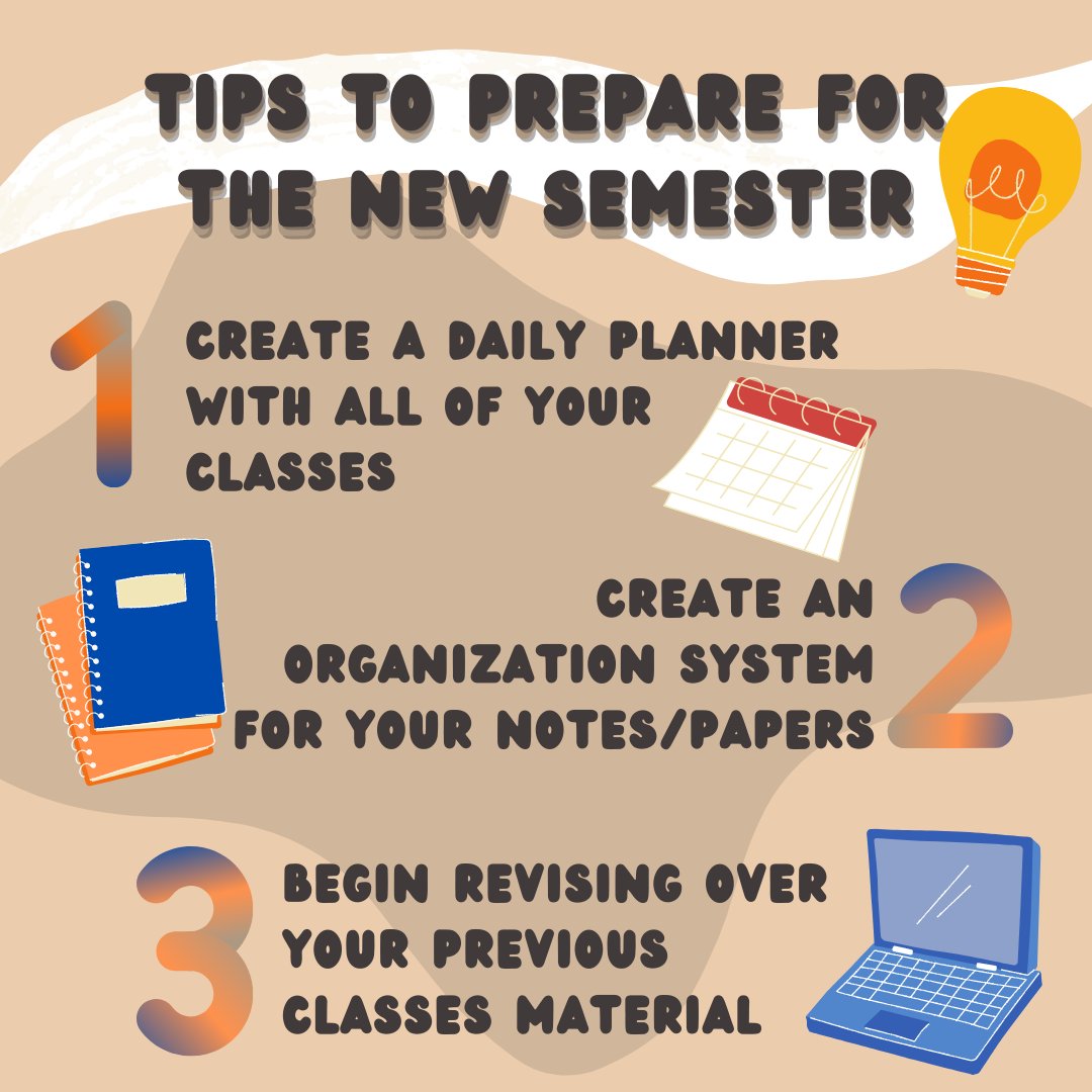 SHSUSHC's tweet image. Happy August! Fall 2022 is right around the corner. Here are a few tips to start preparing for the new semester. Comment down below how you prepare for a new semester.

#SHSU #Fall22