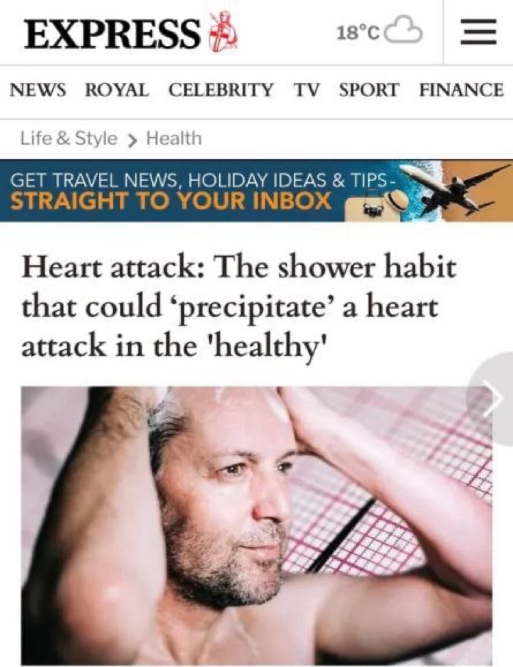 Cold showers are apparently a health risk to the healthy. Stay safe everyone. 👀