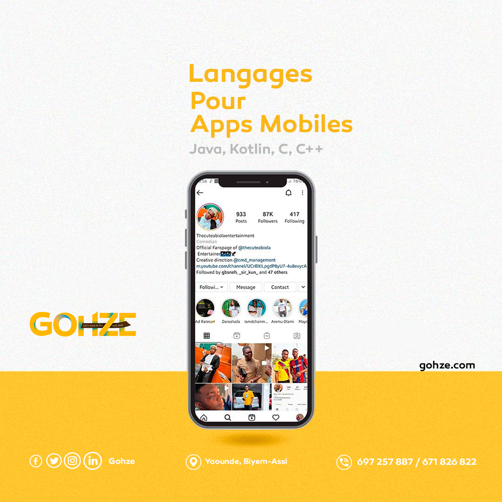 GohzeGroup's tweet photo. LES LANGUAGES DE PROGRAMMATION POUR APPLICATIONS MOBILES

Selon qu'on soit sur Android ou IOS les languages de programmation mobiles diffèrent.  
👉https://t.co/g4UGybDYtD

#languagecode
#gohze
#letsmovetothenextstep https://t.co/AuCvO3ZBv4