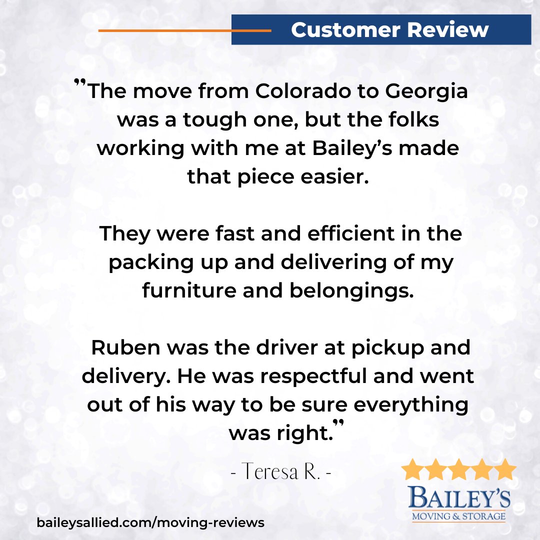 baileysmoving's tweet photo. We recognize that moving is more than just moving boxes,
it is an emotional journey to your next chapter.
Thank you Teresa for the review and we are happy to make your moving experience easier!
#NewBeginnings #BaileysMovingReviews #MoveEasier #Moving #Packing #MakeYourMove https://t.co/xfX0ui6h1V