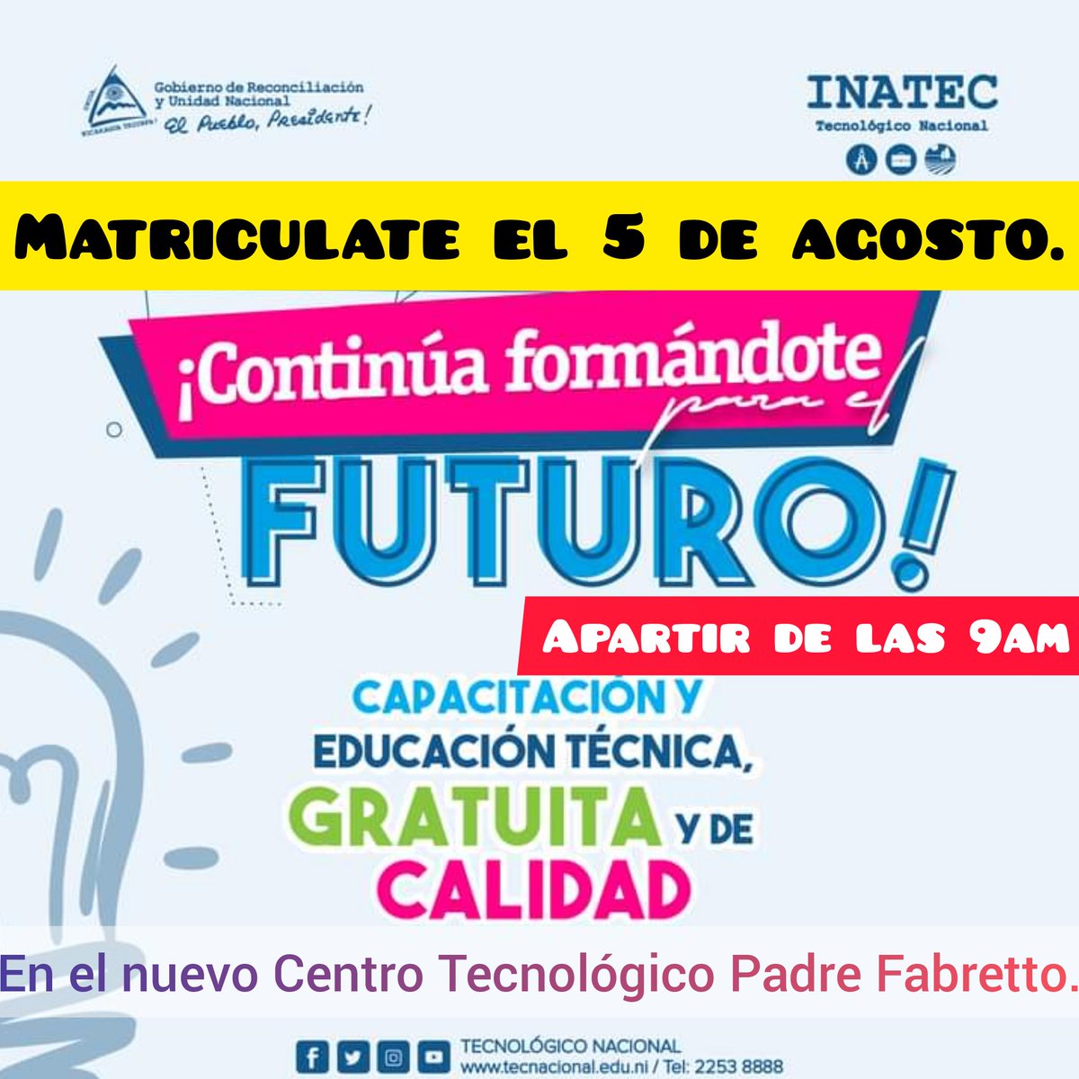 #Nicaragua sigue avanzando con #FuerzasDeVictorias en materia educativa con la creación de nuevos centros de educación técnica.
<a href="/alexaplomo79/">Antonella</a> <a href="/Atego16/">@🅰🆃🅴🅶🅾 🇳🇮</a> <a href="/SanchezZucelly/">Zucelly Sánchez</a> <a href="/Moraleslizcar1/">Moraleslizcar</a> <a href="/CarlosEmilioDH/">Carlos Emilio Lopez</a> <a href="/Somos2V/">Somos2ConVoz</a> <a href="/SomosMD2/">Somos dos</a> <a href="/EdwinSuarezGato/">Edwin Suárez (El Gato Sandinista)</a> <a href="/MarcioVargasA/">꧁☬Marcio Vargas Arana☬꧂</a> <a href="/linapala/">Lina Palacios</a> <a href="/JS19_OT/">JS19J Oscar Turcios 🇳🇮♥️🖤</a> <a href="/xocamro/">Xochilth Ocampo</a>