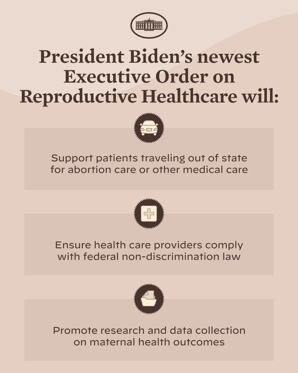 POTUS46Archive's tweet photo. Today’s Executive Order builds on the first Executive Order that I signed last month to safeguard access to health care – including abortion care – that was ripped away.

I told you I wouldn’t back down. That hasn’t changed. https://t.co/IOZNjCFy7D