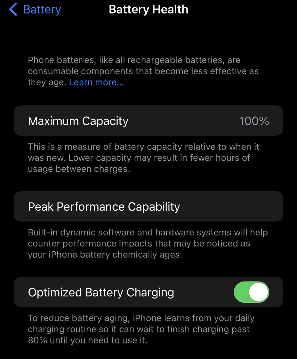 li_peng's tweet photo. @theapplehub Day one 13PM, manually only allowed it to charge to 85% max. https://t.co/5WmevRgM6A