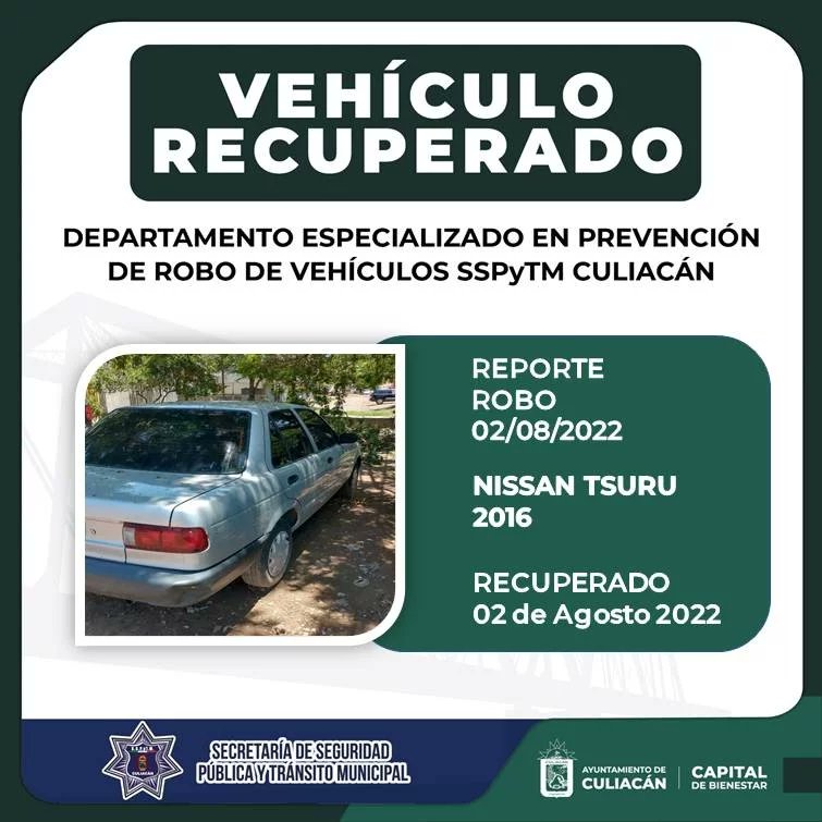 SSPyTM_Culiacan's tweet photo. #RECUPERADOS || Estos son los vehículos recuperados del 01 al 02 de Agosto del 2022, por Policías Preventivos del Departamento Especializado en Prevención de Robo de Vehículos de la SSPyTM.

#SSPyTM #CapitaldeBienestar #DEPROV https://t.co/S0aAijQgn6