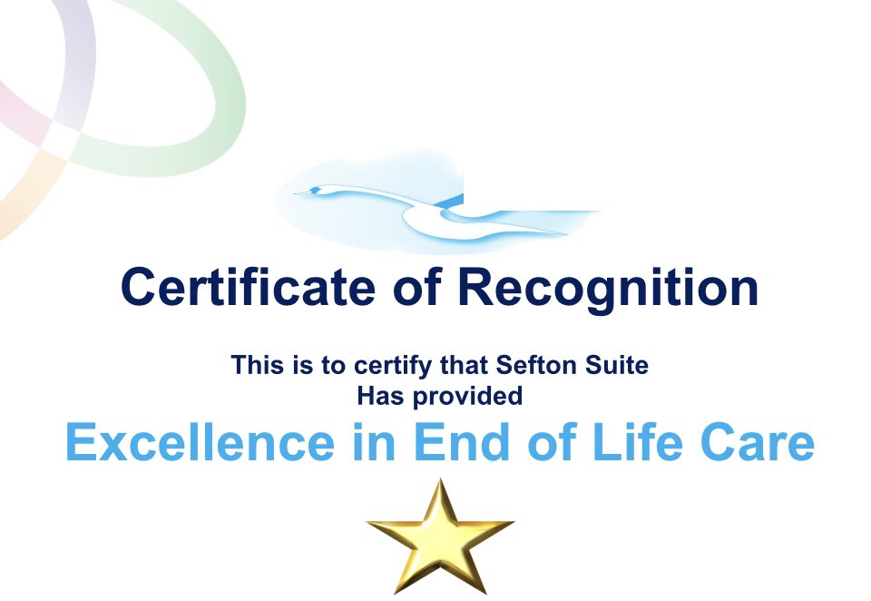 SwanTeamLUH's tweet photo. @mariaguerin1 @fionaDmurphy @pamstan0104 were so pleased to present Sefton Suite with the first @SwanTeamLUH certificate in recognition of excellence in end of life care 🦢-congratulations and so well deserved ⭐️#onechance #everyonesbuisnes @BevTab @davidfmelia https://t.co/BCEUSdhssN
