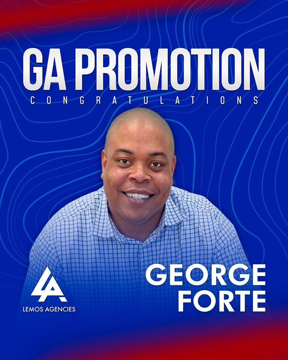 lemosagencies's tweet photo. Congratulations George!🥳

The newest General Agent of Lemos Agencies!🏅

This promotion was long overdue, and we’re thrilled to see it come to fruition. Great work!🎉

#LemosAgencies #Promotion #GeneralAgent #GA #Growth #CareerGoals #Opportunity #AllIn #AILife #MiracleOfRenewals https://t.co/oiyFjP2mir