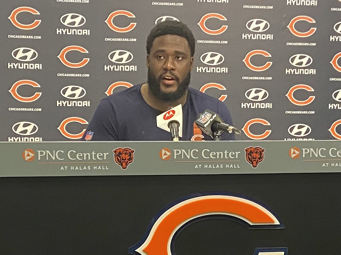 HerbHoward411's tweet photo. I stand corrected. Last week I called out Justin Jones for seemingly duckin the smoke. Well today he was here for all of it! Emphatically declaring how good he is and how dominant he will be. I’ve also been impressed by his on-field play. He’s been penetrating  &amp; very disruptive. https://t.co/gn3GT6b07b