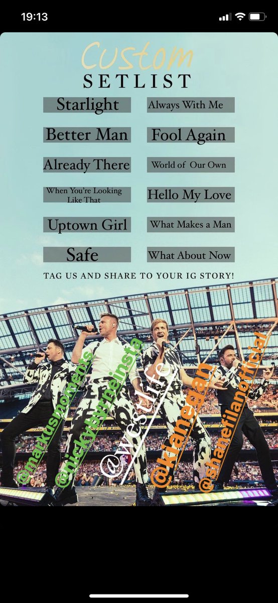 JustineRushton's tweet photo. @westlifemusic @ShaneFilan @NickyByrne @KianEganWL @MarkusFeehily tbh I really needed there to be a lot more spaces 😂 can’t wait for Saturday guys 💚🤍🧡 https://t.co/oKNoAJG3D5