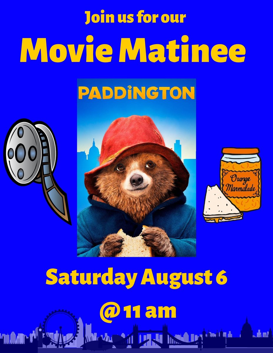 Join us for our weekly Movie Matinee this Saturday at 11!