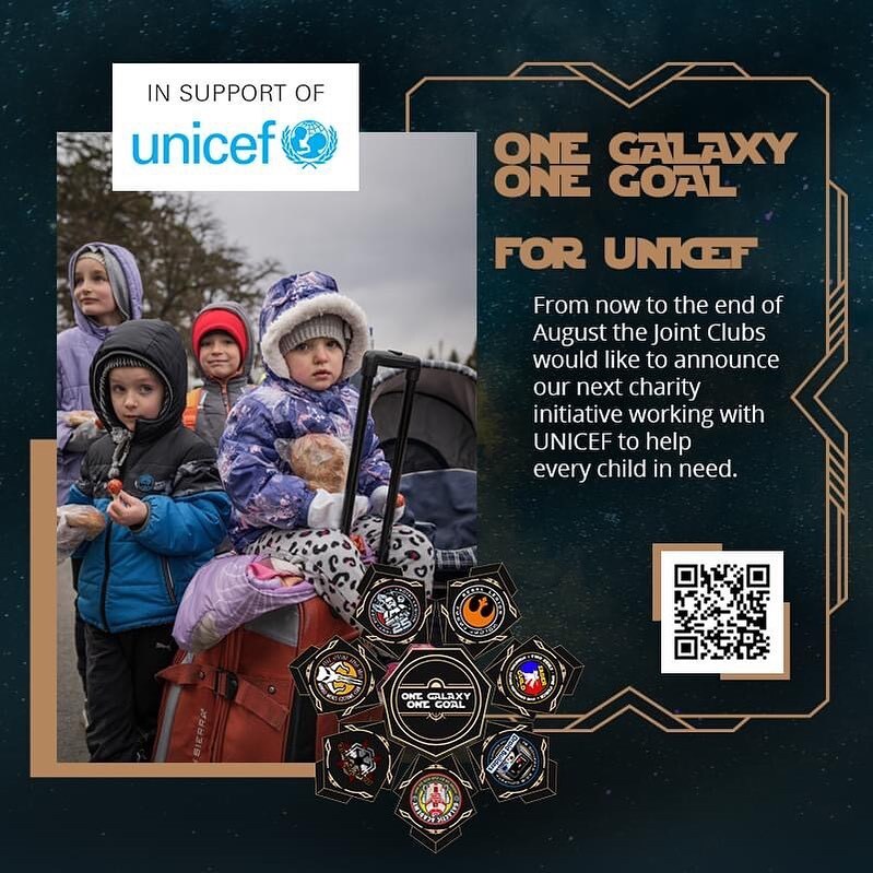During the month of August, we are excited to be partnering together, raising funds for UNICEF both online and locally through our local multi-club costuming communities. Your donation will allow UNICEF to deliver essentials to the world’s most vulnerable children and give e…