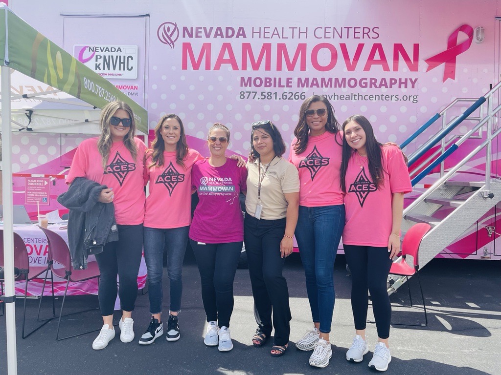 NVHC_Mammovan's tweet photo. @LVAces is teaming up with the #Mammovan to fight against #BreastCancer. Screenings today until 3:30 at Cambridge Family Health Center, 3900 Cambridge Street, Las Vegas. Those who get screened (30 patients max) receive 2 tickets for August 11 game. #GetScreened https://t.co/mzBli87036