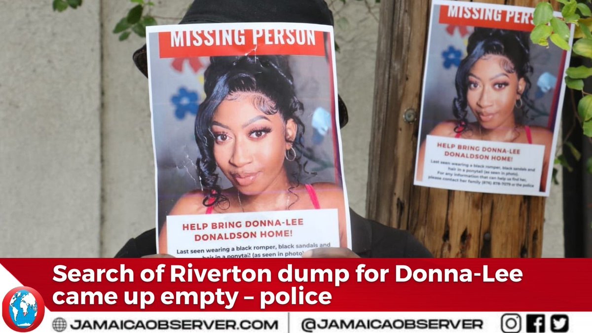 JamaicaObserver's tweet photo. Police came up empty-handed in a search of the Riverton City landfill in St Andrew in hopes of finding the body of missing social media influencer Donna-Lee Donaldson.
https://t.co/kOH27g0ENJ https://t.co/j8IBVvBKbx