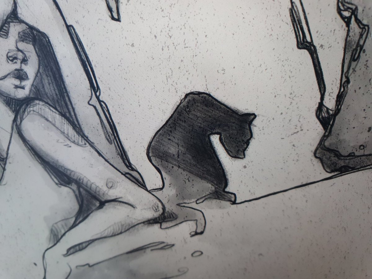 Suddenly, a cat.
#drawing