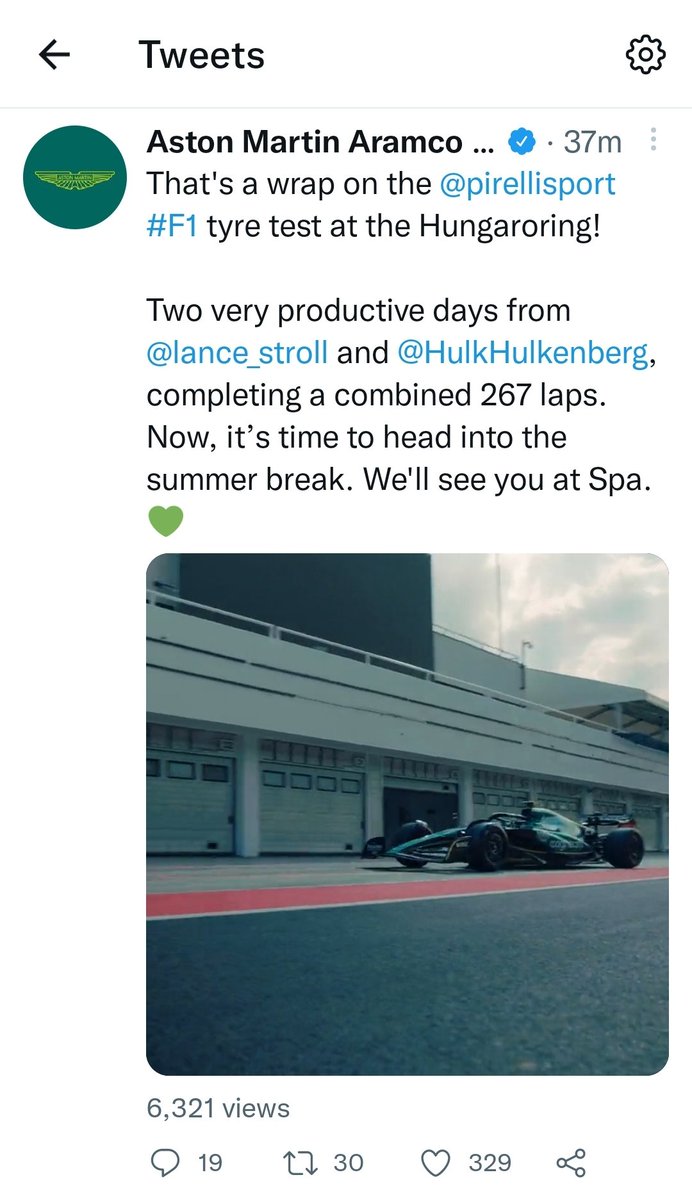 Dink670's tweet image. Funny that no-one&apos;s complaining about Aston Martin getting extra track time......like they did with @MercedesAMGF1 😒 #F1 #tyretesting