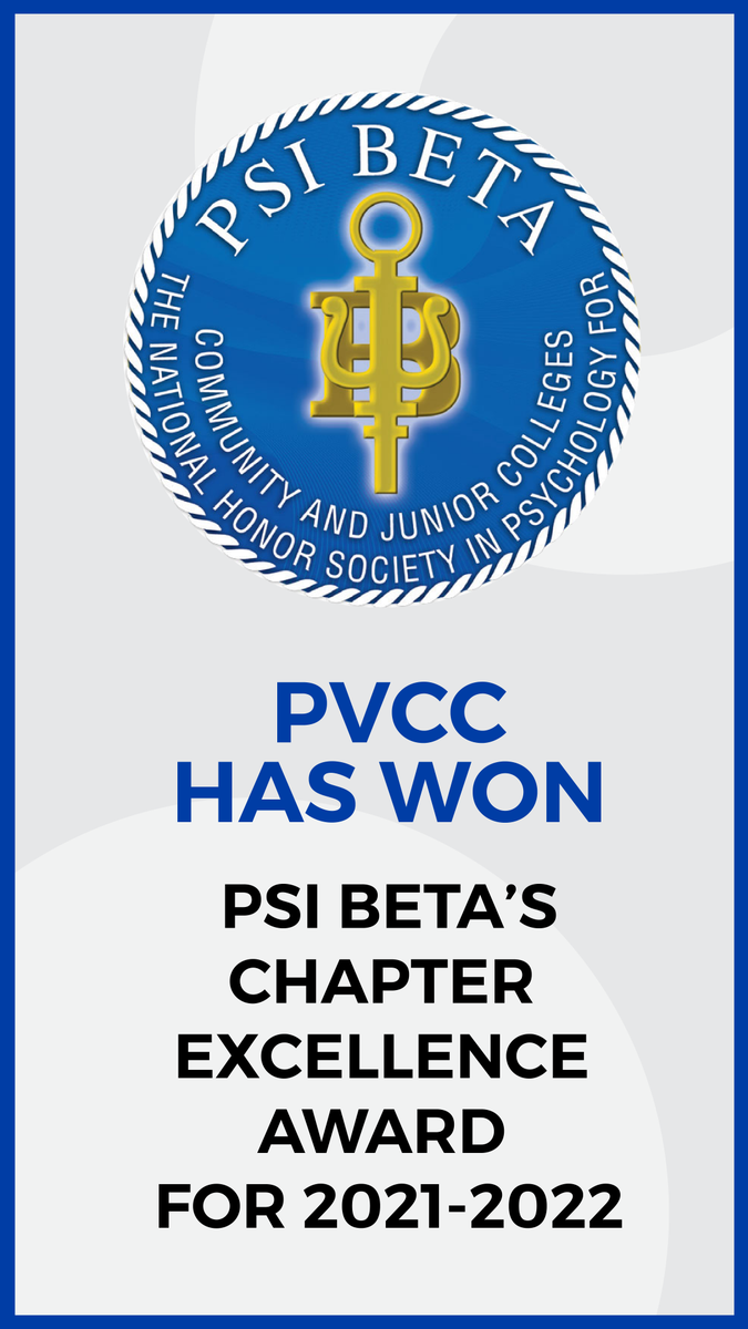 PVCC_Official's tweet photo. ๐ We are excited to announce that PVCC's #PsiBeta Chapter has received the Excellence Award for 2021-22.
To get involved ๐ฉ adam.berry@paradisevalley.edu https://t.co/0azTj5NOji